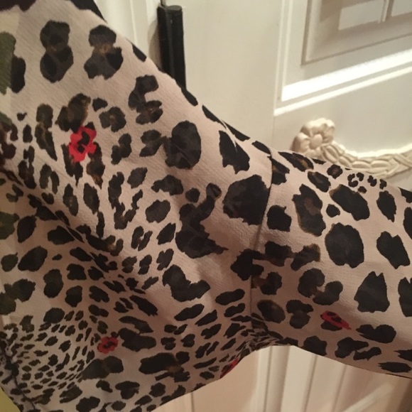 NWT Stunning Red/Camel with Black leopard top Sanctuary Sz XL Leopard & Roses - Picture 4 of 4